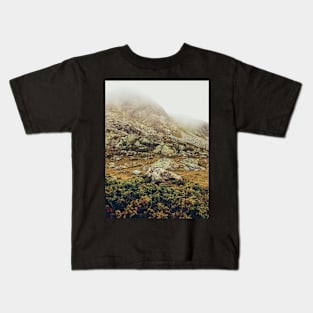 Foggy Alpine Landscape in Switzerland Kids T-Shirt